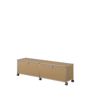 USM Haller Lowboard  2 x 1 - 2 kleppen - 31 beige - Zachte wieltjes voor harde bodem