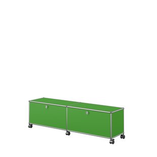 USM Haller Lowboard  2 x 1 - 2 kleppen - 28 groen - Zachte wieltjes voor harde bodem