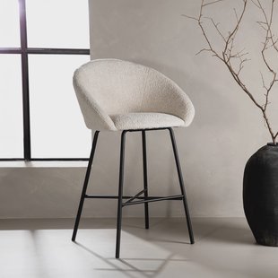 Nohr Barkruk 'Amon' Teddy, kleur Wit (zithoogte 69cm)