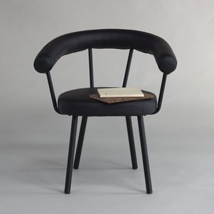 Nohr Eetkamerstoel 'Dorota' Lederlook, kleur Zwart