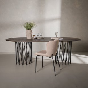 Nohr Ovale Eettafel 'Danni' 220 x 100cm, kleur Mokka