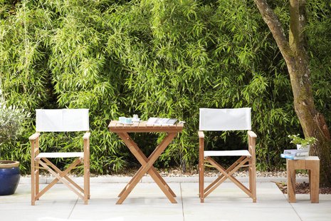 Jan Kurtz Maxx regisseursstoel - Teak - Bloem Greenwich Leaf - teak