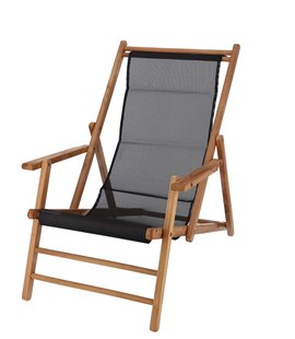 Jan Kurtz Maxx ligstoel - zonder voetendeel - zwart