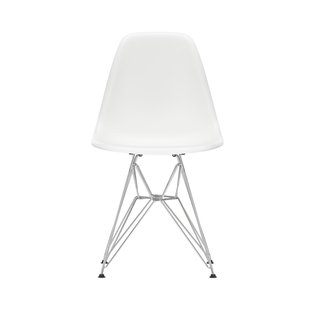 Vitra DSR Eames Plastic Side Chair - verchroomd - wit