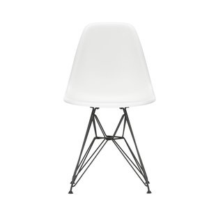 Vitra DSR Eames Plastic Side Chair - basic dark gepoedercoat - wit
