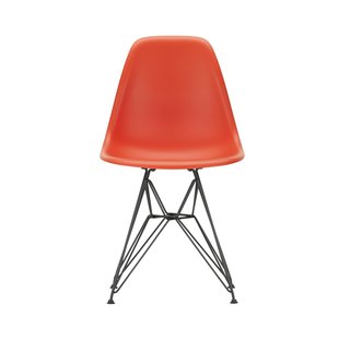 Vitra DSR Eames Plastic Side Chair - basic dark gepoedercoat - poppy red RE