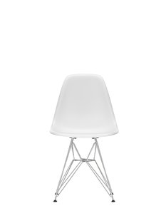 Vitra DSR Eames Plastic Side Chair - verchroomd - katoen wit RE