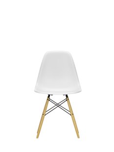 Vitra DSW Eames Plastic Side Chair - gelige esdoorn - katoen wit RE