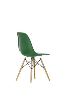 Vitra DSW Eames Plastic Side Chair - honingkleurig essenhout - smaragd RE