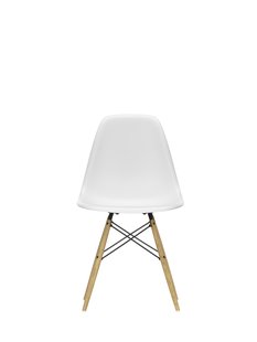 Vitra DSW Eames Plastic Side Chair - honingkleurig essenhout - katoen wit RE
