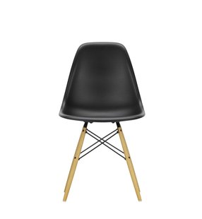 Vitra DSW Eames Plastic Side Chair - gelige esdoorn - diepzwart RE