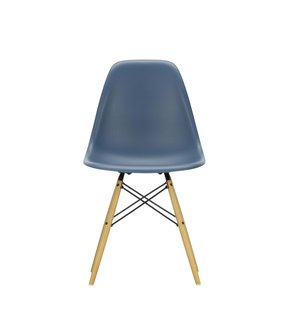 Vitra DSW Eames Plastic Side Chair - gelige esdoorn - zeeblauw RE