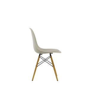 Vitra DSW met zitkussen - kiezelsteen RE - gelige esdoorn - Hopsak - warm grijs/ivoorkleur