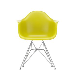Vitra DAR Eames Plastic Armchair - verchroomd - mosterd RE