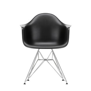 Vitra DAR Eames Plastic Armchair - verchroomd - diepzwart RE