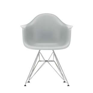 Vitra DAR Eames Plastic Armchair - verchroomd - lichtgrijs RE