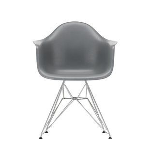 Vitra DAR Eames Plastic Armchair - verchroomd - granietgrijs RE