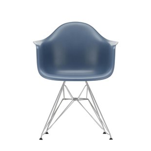 Vitra DAR Eames Plastic Armchair - verchroomd - zeeblauw RE