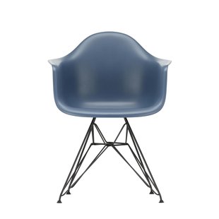 Vitra DAR Eames Plastic Armchair - zwart - zeeblauw RE
