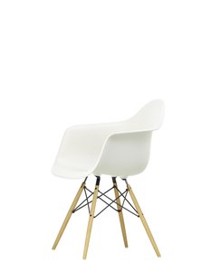 Vitra DAW Eames Plastic Armchair - honingkleurig essenhout - wit