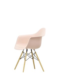 Vitra DAW Eames Plastic Armchair - honingkleurig essenhout - zachtroze RE