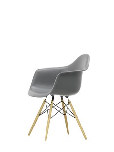 Vitra DAW Eames Plastic Armchair - honingkleurig essenhout - granietgrijs RE