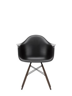 Vitra DAW Eames Plastic Armchair - donkere esdoorn - diepzwart RE