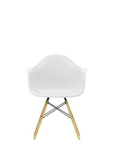 Vitra DAW Eames Plastic Armchair - gelige esdoorn - katoen wit RE