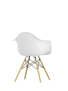 Vitra DAW Eames Plastic Armchair - honingkleurig essenhout - katoen wit RE