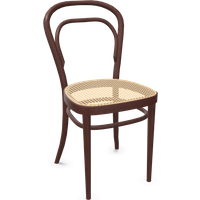 Thonet 214 Stoel - Rietvlechtwerk met ondersteunende kunststof - mahonie gebeitst