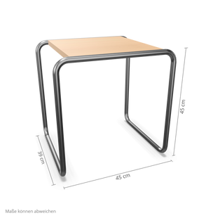 Thonet B9 Bijzettafel - blank gebeitst - a (45 x 45 x 39 cm)