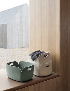 Muuto Restore bewaarmand hoekig - nevelgroen