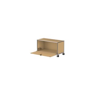 USM Haller TV Lowboard 1 x 1 - klep - 31 beige - Zachte wieltjes voor harde bodem