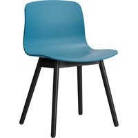 HAY About a Chair AAC 12 - azure blue 2.0 - zwarte lak op waterbasis - Standaard glijders kunststof