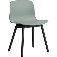 HAY About a Chair AAC 12 - fall green 2.0 - zwarte lak op waterbasis - Standaard glijders kunststof