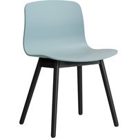 HAY About a Chair AAC 12 - dusty blue 2.0 - zwarte lak op waterbasis - Standaard glijders kunststof