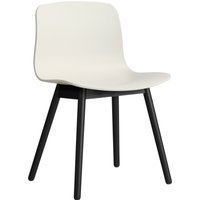 HAY About a Chair AAC 12 - melange cream 2.0 - zwarte lak op waterbasis - viltglijders