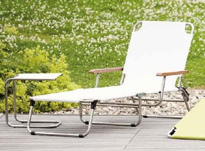 Fiam Amigo met armleuningen - ligstoel - wit - Armleuning Robinie