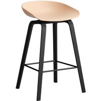 HAY About a Stool AAS 32 - viltglijders - Zithoogte 65 cm - voetbank zwart - zwarte lak op waterbasis - pale peach 2.0