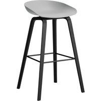 HAY About a Stool AAS 32 - kunststofglijders - Zithoogte 75 cm - voetbank zwart - zwarte lak op waterbasis - concrete grey 2.0
