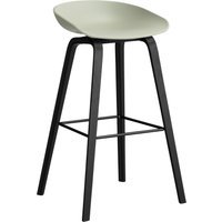 HAY About a Stool AAS 32 - viltglijders - Zithoogte 75 cm - voetbank zwart - zwarte lak op waterbasis - pastel green 2.0
