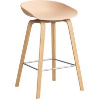 HAY About a Stool AAS 32 - voetbank roestvrij staal - Zithoogte 65 cm - kunststofglijders - pale peach 2.0 - lak op waterbasis