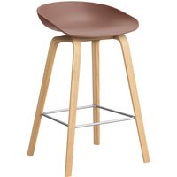 HAY About a Stool AAS 32 - kunststofglijders - Zithoogte 65 cm - voetbank roestvrij staal - lak op waterbasis - soft brick 2.0