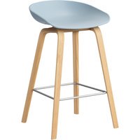 HAY About a Stool AAS 32 - viltglijders - Zithoogte 65 cm - voetbank roestvrij staal - lak op waterbasis - slate blue 2.0
