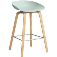 HAY About a Stool AAS 32 - viltglijders - Zithoogte 65 cm - voetbank roestvrij staal - lak op waterbasis - dusty mint 2.0