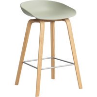 HAY About a Stool AAS 32 - voetbank roestvrij staal - Zithoogte 65 cm - viltglijders - pastel green 2.0 - lak op waterbasis