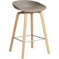 HAY About a Stool AAS 32 - viltglijders - Zithoogte 65 cm - voetbank roestvrij staal - lak op waterbasis - khaki 2.0