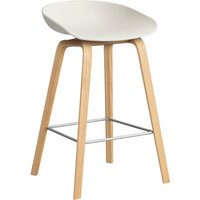 HAY About a Stool AAS 32 - viltglijders - Zithoogte 65 cm - voetbank roestvrij staal - lak op waterbasis - melange cream 2.0