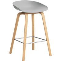 HAY About a Stool AAS 32 - concrete grey 2.0 - lak op waterbasis - voetbank roestvrij staal - Zithoogte 65 cm - viltglijders