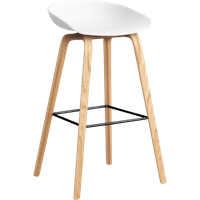 HAY About a Stool AAS 32 - viltglijders - Zithoogte 65 cm - voetbank zwart - lak op waterbasis - white 2.0